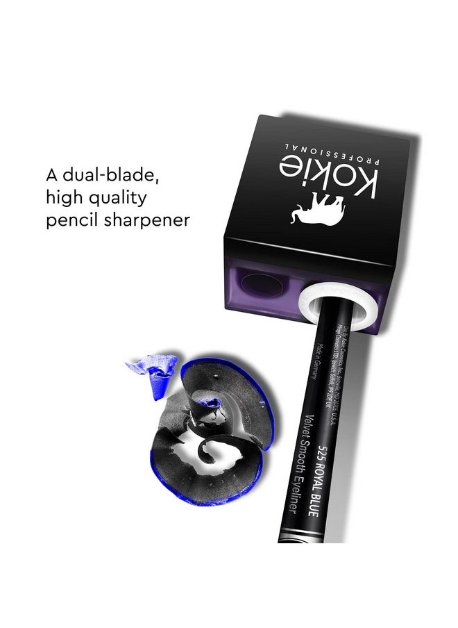 Kokie Kokie Makeup Pencil Sharpener for Lip, Eyebrow, and Eyeliner Pencil, Made in German Stainless Steel Blade, Size-Adjusting Adapter, Cleaning Stick  - Image 4