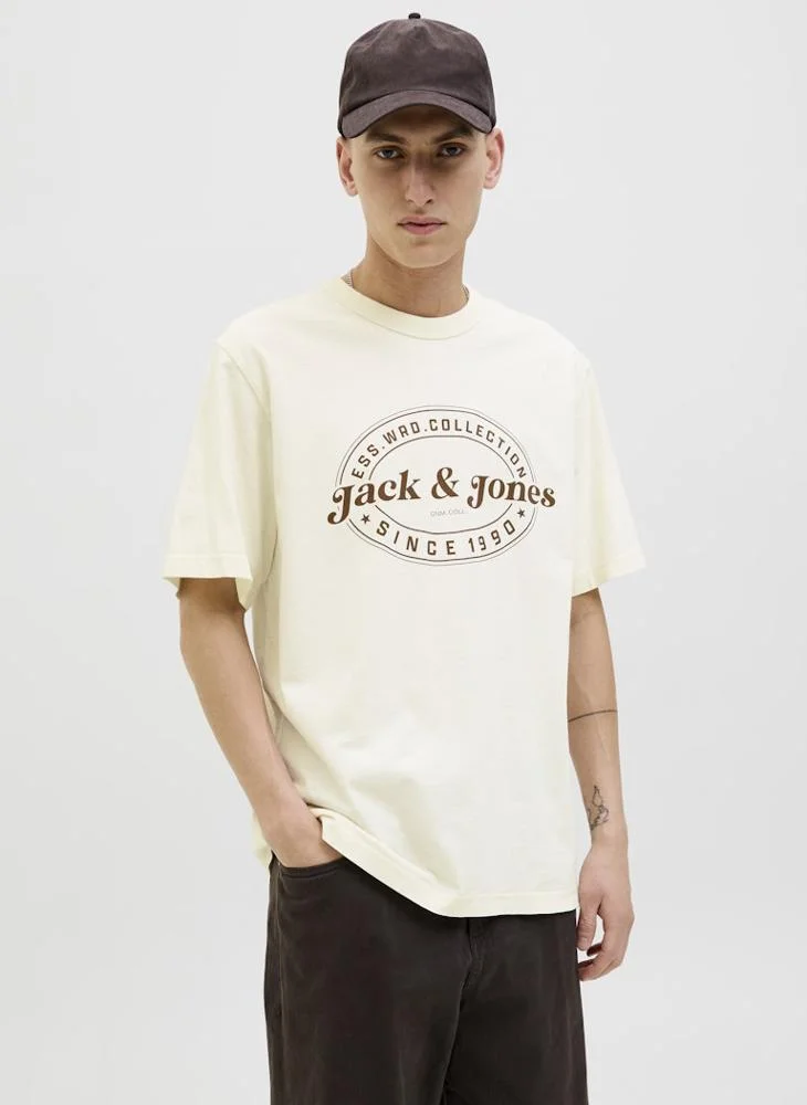 JACK & JONES Jjedover Printed Crew Neck T-Shirt
