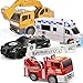 KIZONLY Emergency Vehicle Toys Toy Cars for Toddlers 13 with Fire Truck Ambulance Police Car Excavator Toy Friction Powered Truck with Light and Sound Birthday Gifts for Boys and Girls Age 312 - Image 2
