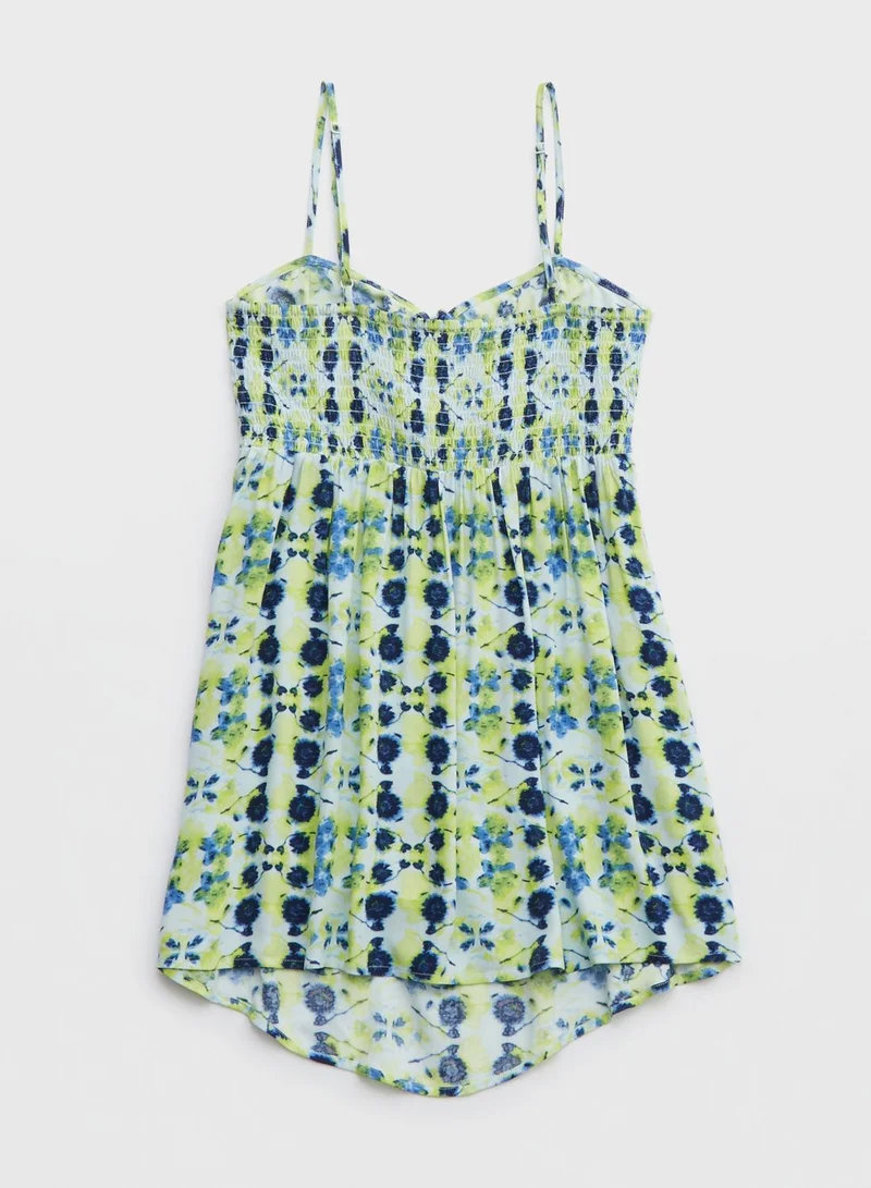Aerie Floral Print Tie Detail Dress