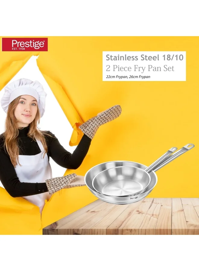 Prestige Prestige Infinity Stainless Steel Twin Frypan Set 22CM+26CM