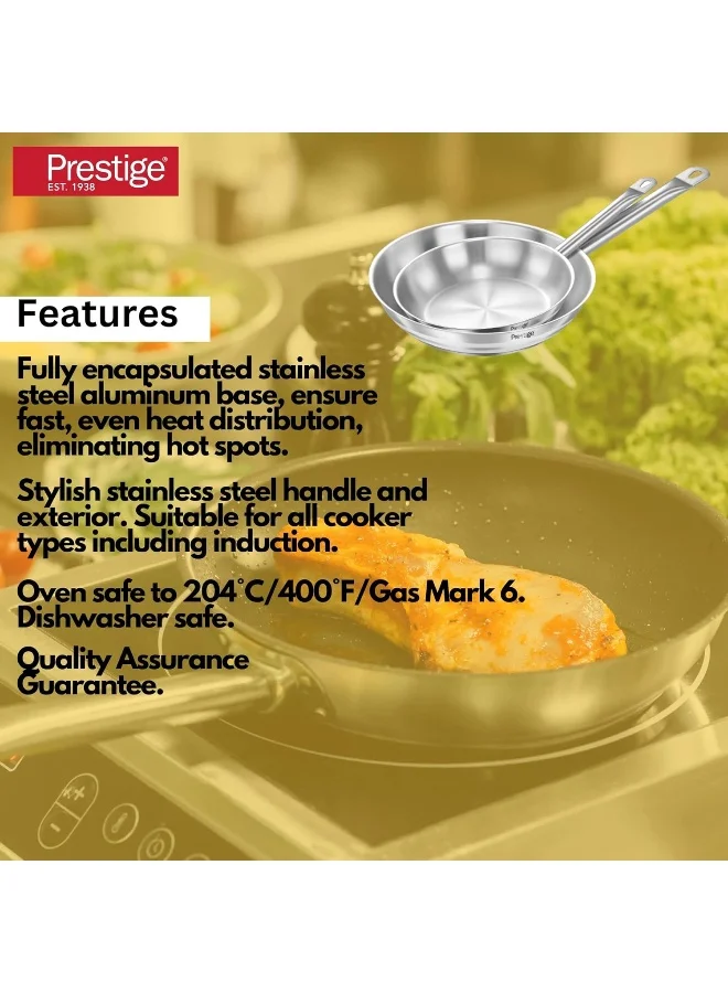 Prestige Prestige Infinity Stainless Steel Twin Frypan Set 22CM+26CM