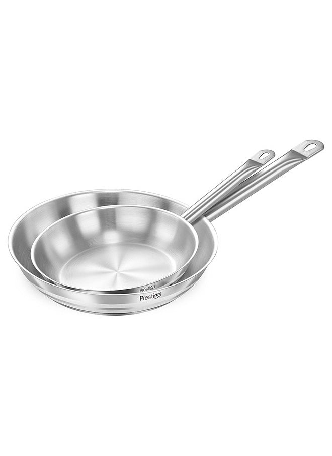 2-Piece Stainless Steel Fry Pan Set 22x26 Cm 