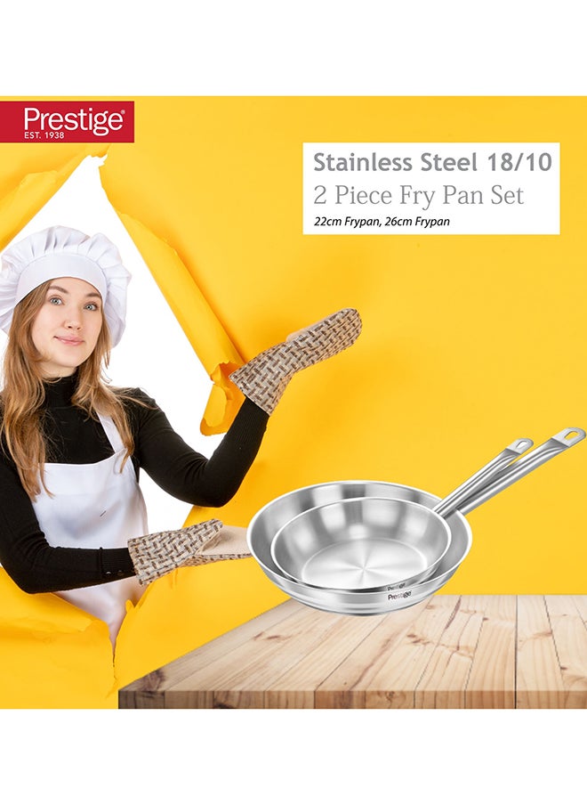 Prestige - 2-Piece Stainless Steel Fry Pan Set 22x26 Cm - Image 1