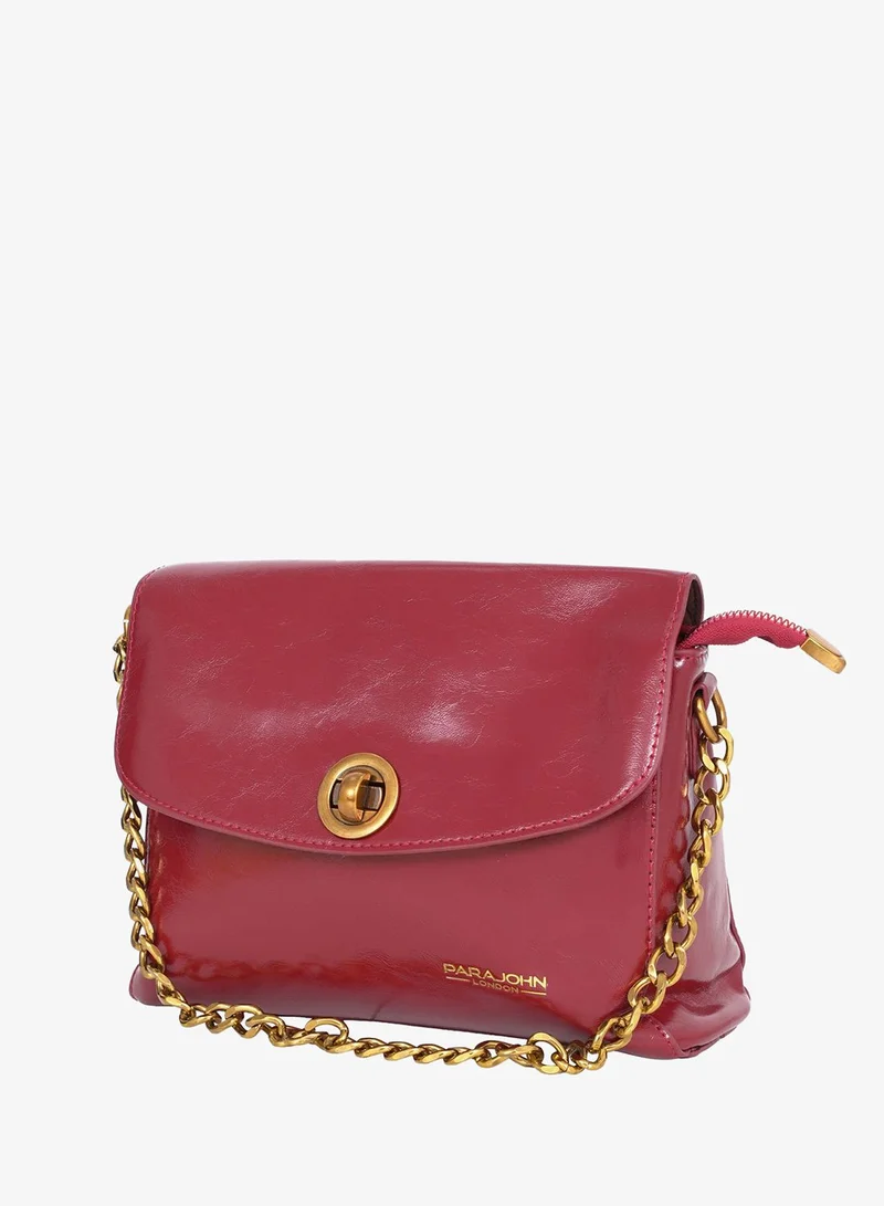 PARAJOHN Para John London Women Crossbody Bag – PU Leather Flap Handbag with Chain Strap & Turn Lock Closure