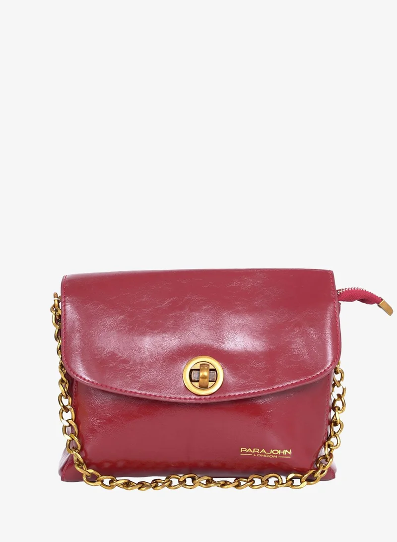 PARAJOHN Para John London Women Crossbody Bag – PU Leather Flap Handbag with Chain Strap & Turn Lock Closure