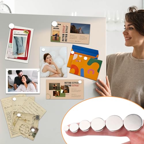 MIN CI Small Rare Earth Neodymium Magnets - 60 Pcs Mini 6 x 2 mm Round Magnets for Refrigerator, Crafts, Whiteboard - Image 4
