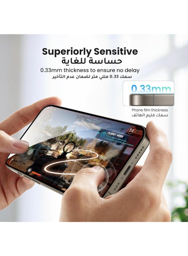 نيون  واقي شاشة سيراميك HD مضاد للتجسس لـ آيفون 14 برو (iPhone 14 Pro) لحماية الخصوصية (ضد البصمة) من Neon, حماية قصوى للشاشة من الخدوش والكسر - Image 4