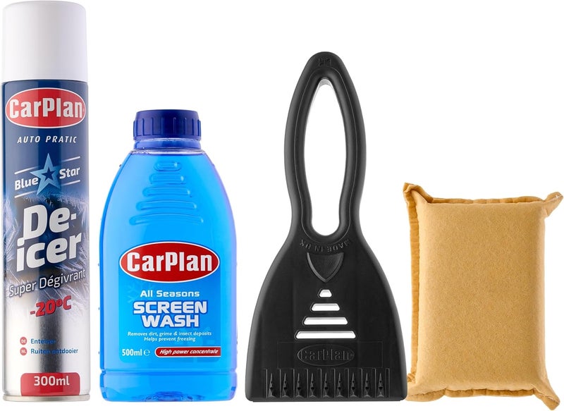 CarPlan Winter Essentials 4pc Kit for Safe Winter Driving - Image 1