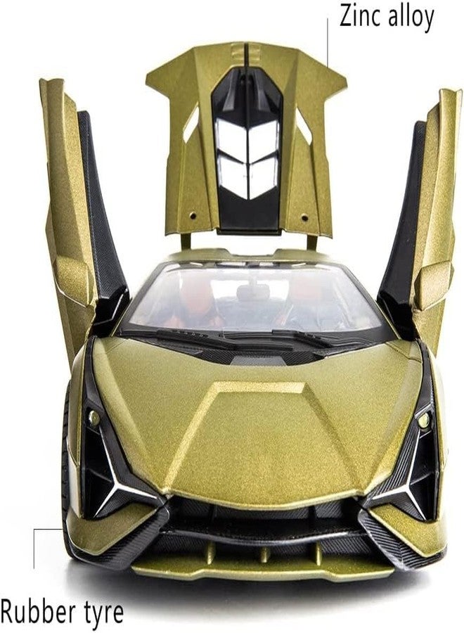 AHBHT 1:24 Scale Sian Model Alloy Metal Pull Back Die-cast Metal car with Openable Doors and Light Music Vehicle Toy for Kids - Green - Image 4