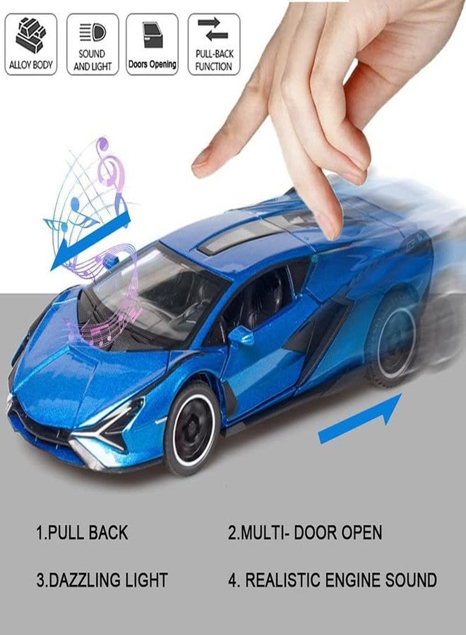 AHBHT 1:24 Scale Sian Model Alloy Metal Pull Back Die-cast Metal car with Openable Doors and Light Music Vehicle Toy for Kids - Green - Image 5