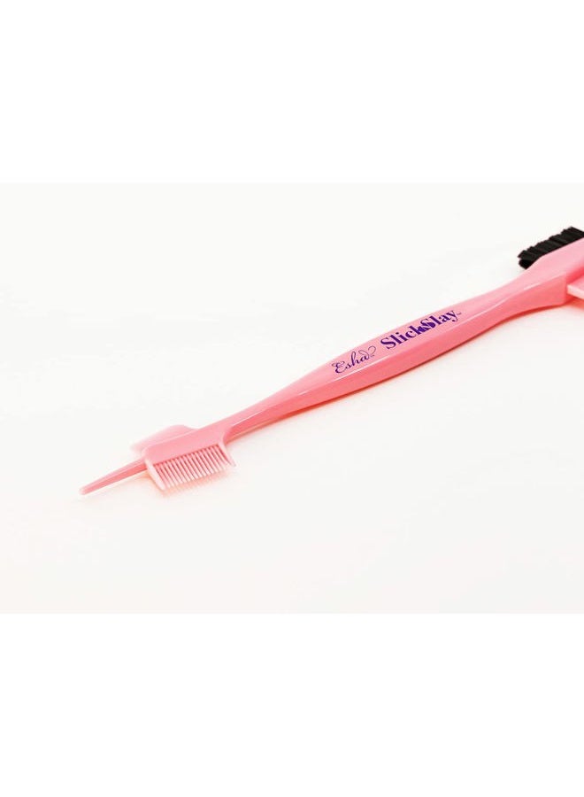 ESHA Girl Professional Slick N Slay 5-IN-1 Edge Brush - PACK OF 12 – Gentle Hair Brush Styling Tool, Double Sided Hair Brush, Pintail, Spatula, Wide & Narrow Fine Toothed Combs - Image 5
