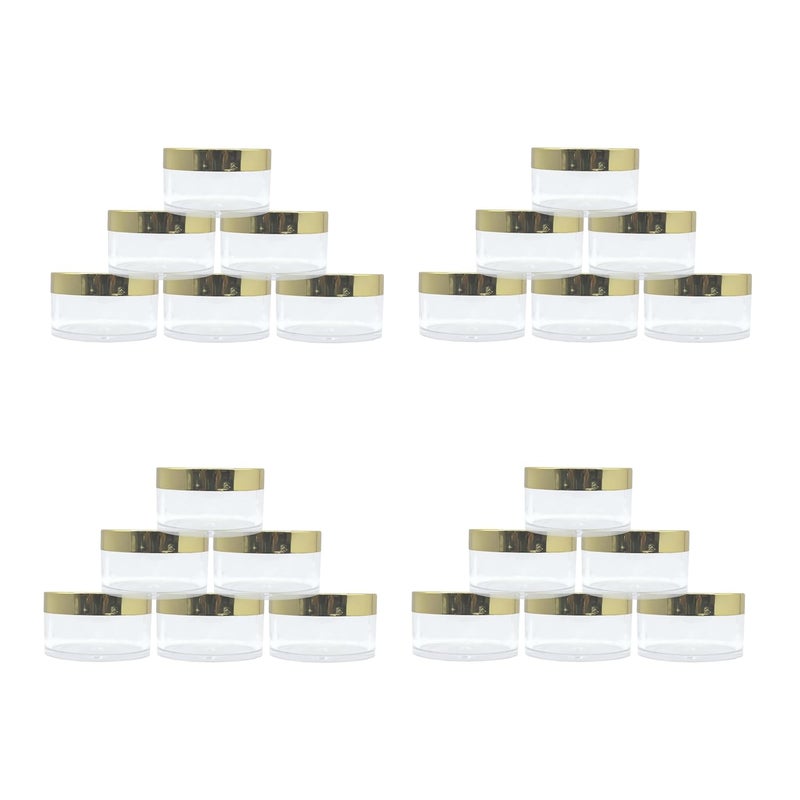 FUTURA MARKET FUTURA MARKET Acrylic Transparent Jar with Premium Gold Lid for DIY Lip Balms Cream Beauty Products and Multi Purpose 50 gm  Pack of 24  - Image 1