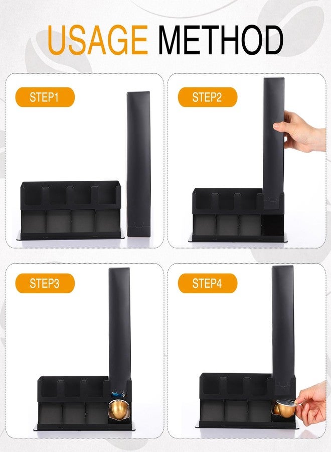 BrightRow 1 Pack Pod Holder Countertop Compatible with Nespresso Vertuo Capsules 4 Box Coffee Pod Holder with Non Slip Steel Base Holds 40 Capsules Dispenses 4 Flavors - Image 4