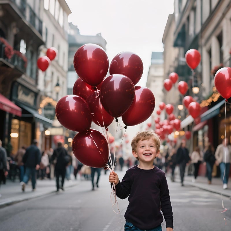 KUULBELA 110pcs Burgundy Red Balloon 12 Inch, Burgundy Red Latex Balloons for Birthday Party Baby Shower Wedding(with 2 Ribbons). - Image 5