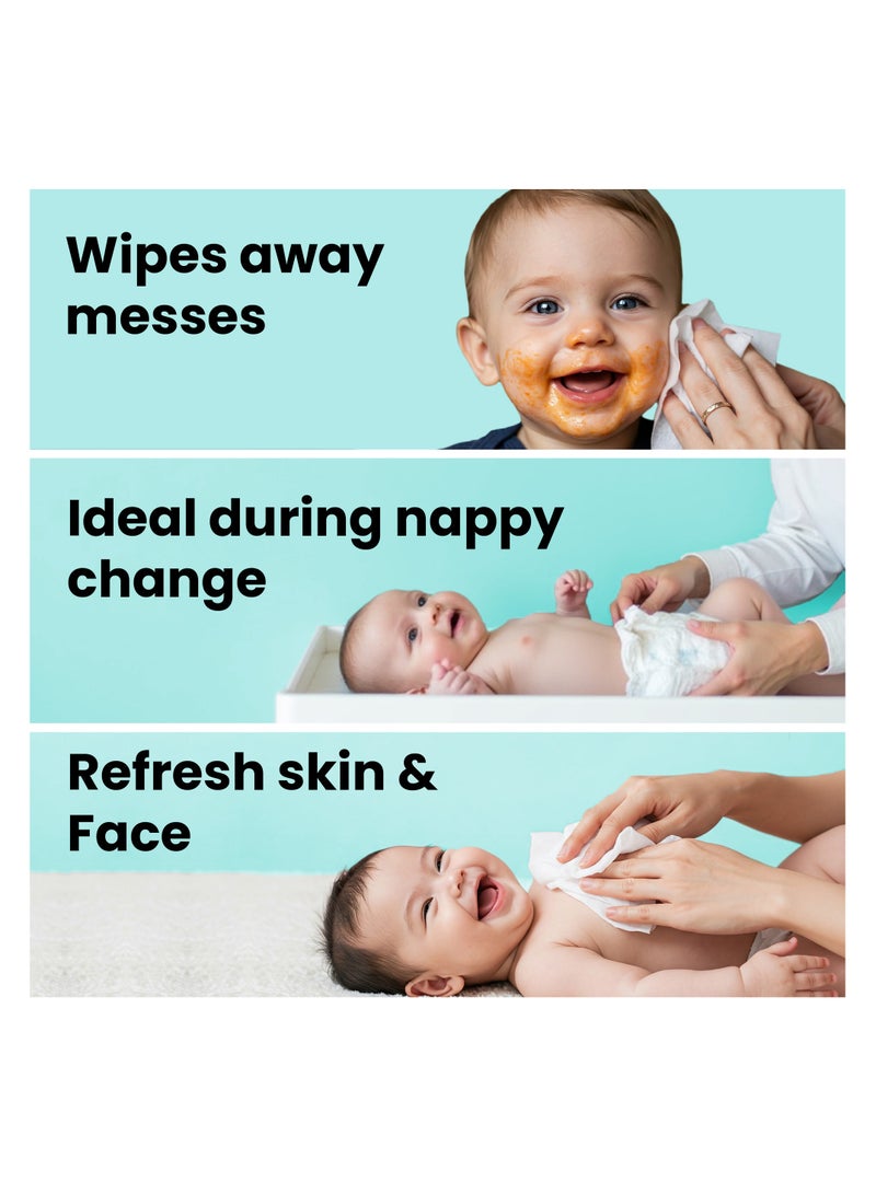 All day wipes All Day H2O Wet Wipes 99% Water & Coconut Oil -60 Count : Made with 99.9% Pure Water and Infused with Natural Coconut Extract for Added Hydration and Nourishment. ( Pack of 24 ) - Image 2