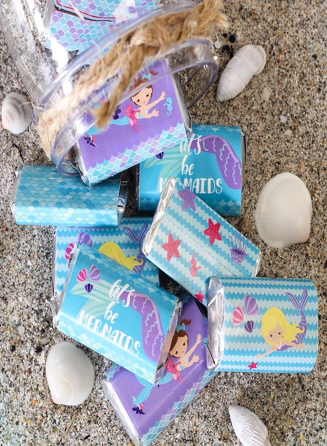 DISTINCTIVS Mermaid Birthday Party Mini Candy Bar Wrappers - 42 Stickers - Image 2
