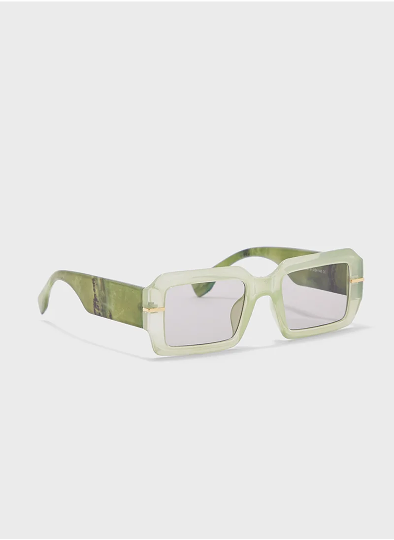 ايلا Marble Arm Rectangular Sunglasses