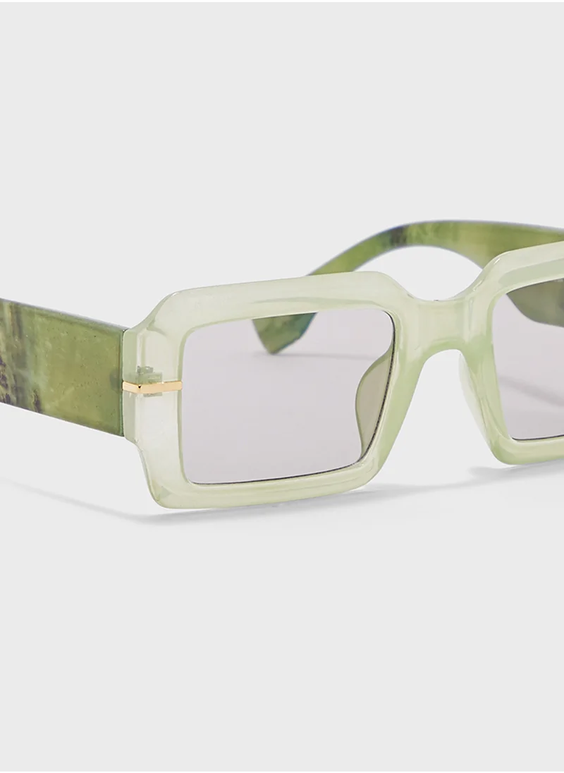 ايلا Marble Arm Rectangular Sunglasses