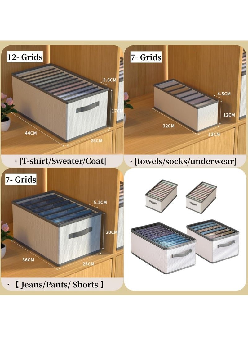 DUNISO 4 Pack Wardrobe Clothes Organizer, Foldable Underwear Drawer Organizer Clothes Storage Dividers Clothes Storage Box With Side Handles, Closet Drawer Organizers - Image 4