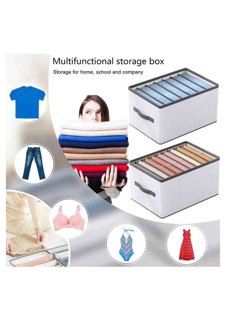 DUNISO 4 Pack Wardrobe Clothes Organizer, Foldable Underwear Drawer Organizer Clothes Storage Dividers Clothes Storage Box With Side Handles, Closet Drawer Organizers - Image 2