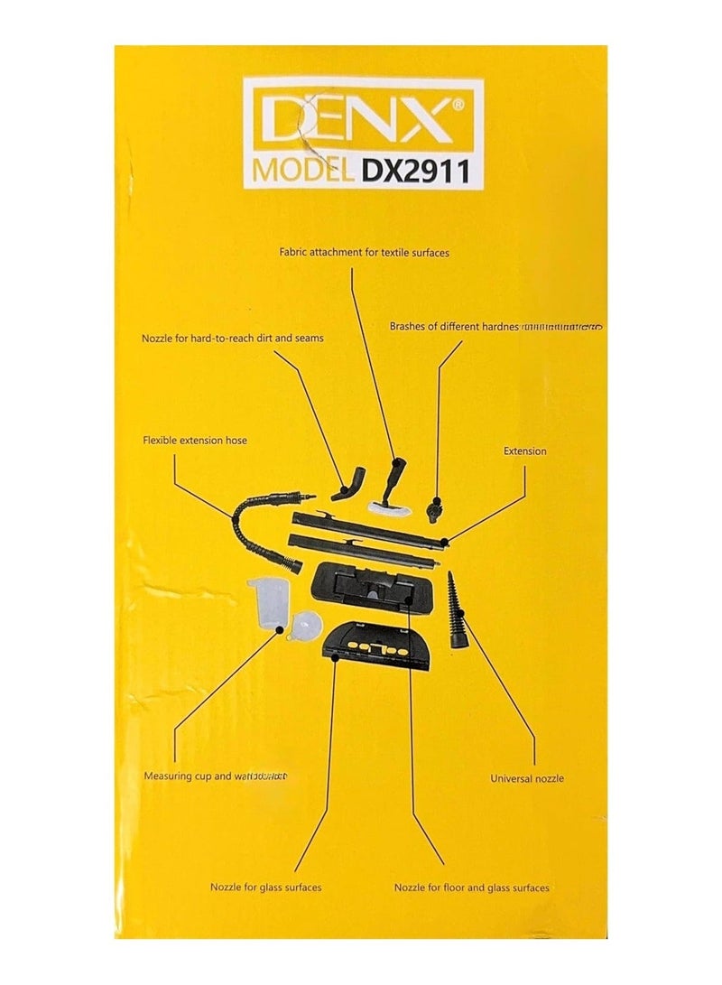 دينكس منظف بخاري DX2911 بقوة 1200 واط وضغط تشغيل 300 كيلو باسكال وخزان مياه 350 مل 14 في 1 - Image 4