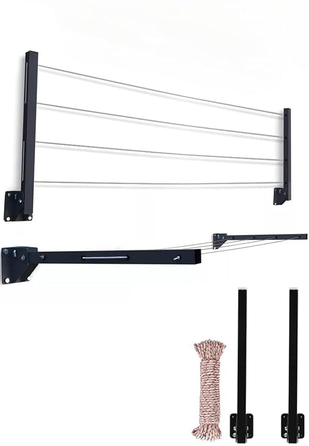 Generic Shivansh Collection Heavy Duty Wall Mounted Cloth Drying Stand Foldable Drying Rack for Balcony and Home Roof Versatile Cloth Hanger and Dryer Stand Multicolor  - Image 1