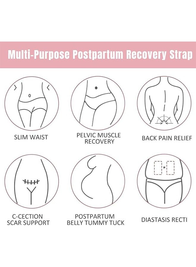 HAVEN 3 In 1 Postpartum Belly Band Wrap - Abdominal Binder Post Surgery C Section Compression Girdle Belt - After Birth Recovery Support - Postnatal Pelvis Waist Trainer Slimming Shapewear Body Shaper XL - Image 4