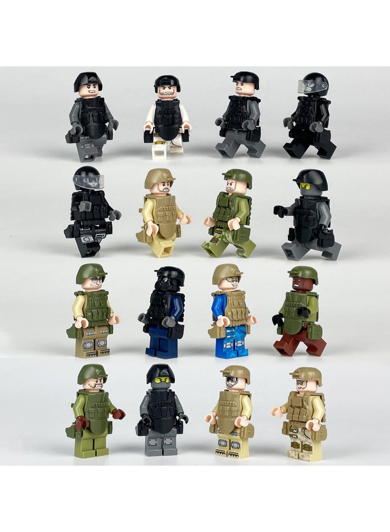 16-Piece Special Forces Series Building Blocks Minifigures Model Toys Suitable For Boys Gifts Bag Pack  - Image 2