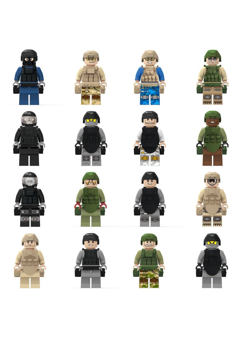16-Piece Special Forces Series Building Blocks Minifigures Model Toys Suitable For Boys Gifts Bag Pack  - Image 1