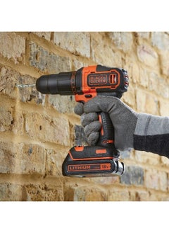 BLACK+DECKER 18V Cordless 2-Gear Combi Hammer Drill with Kitbox and Battery Black and Orange 12.01 x 11.81 x 4.33 cm BCD700S1K-GB  - Image 4