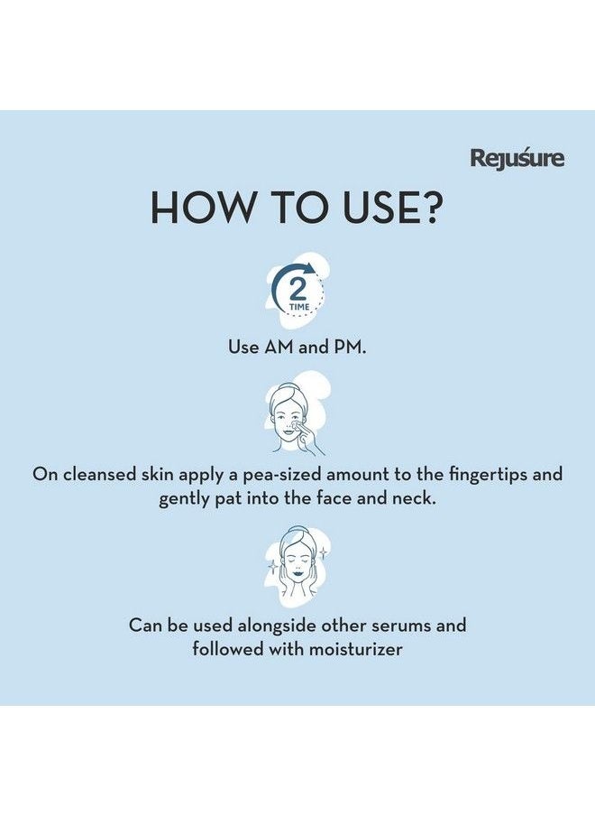 Rejusure سيروم الوجه كوك 10 مضاد أكسدة قوي يحمي من ضرر البشرة ؛ للرجال والنساء ؛ خالي من القسوة ومختبر من قبل أطباء الجلدية 10 مل  - Image 3