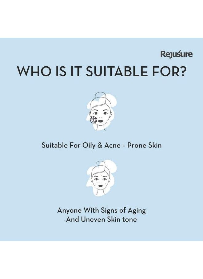 Rejusure سيروم الوجه كوك 10 مضاد أكسدة قوي يحمي من ضرر البشرة ؛ للرجال والنساء ؛ خالي من القسوة ومختبر من قبل أطباء الجلدية 10 مل  - Image 4