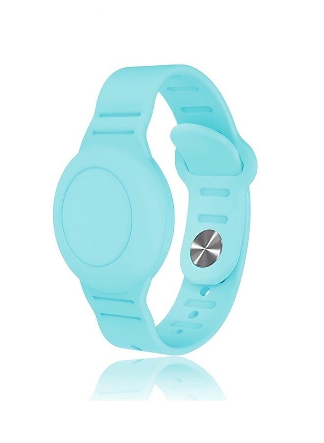 Kids Waterproof Airtag Bracelet Compatible with Apple AirTag - Hidden Silicon Protective Case for Air Tag Holder - Adjustable Anti-Lost Watch Band for Toddler Child (Mint Green) - Image 1
