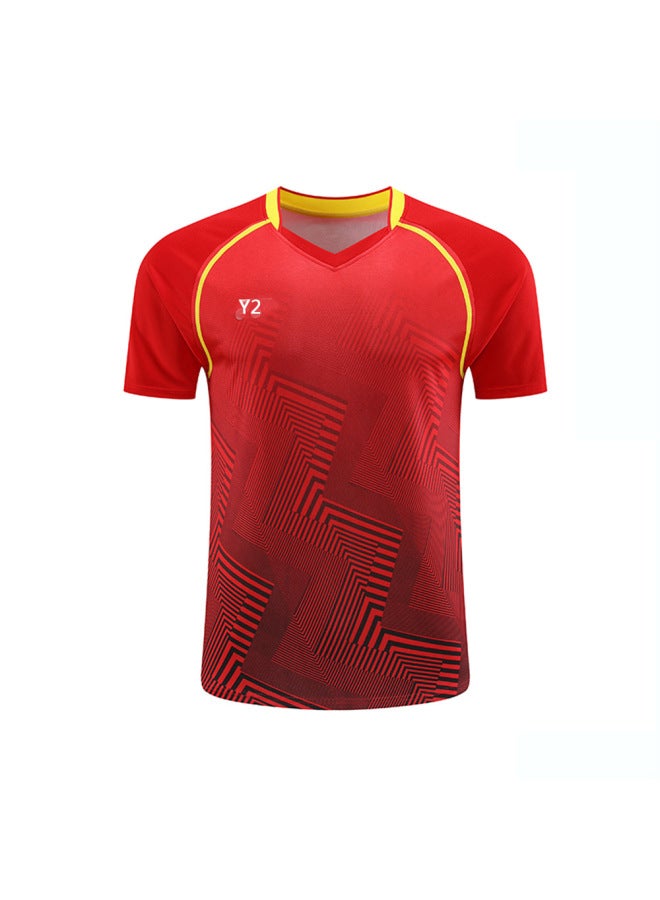 New Adult Badminton Uniform Boys And Girls Net Volleyball Compeion Jersey Summer Quick-drying Short Sleeve Training Team Uniform 6509