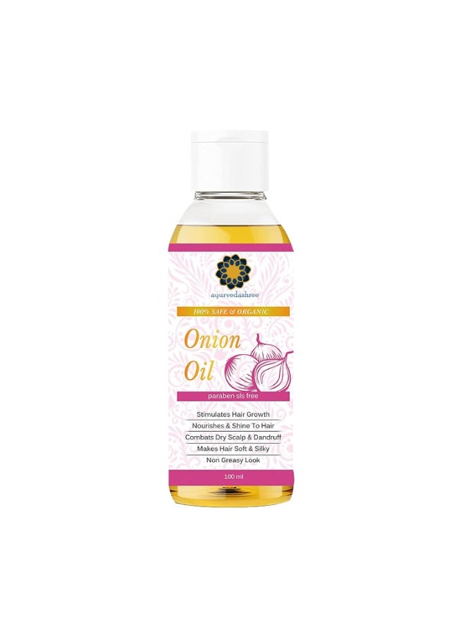 AYURVEDASHREE Hair Oil with Red Onion, Black Seed, Coconut, Almond, and Sesame - 100 Ml 3.38 fl oz - Natural Ingredients, Healthy Scalp, Shine, and Growth Support - Image 1