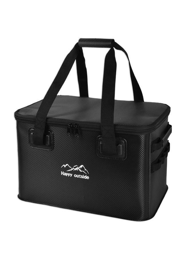 happy outside 35L Tactical Storage Box - Heavy Duty Waterproof Organizer for Camping, Overlanding & Survival Gear, Reinforced EVA Material with Mold Proof & Dirt Resistant Design - Foldable Multi-Purpose Bag for Tools, Cooking Utensils, Car Essentials (All-Black)  - Image 4