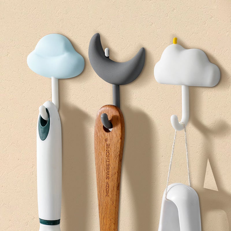 Heavy-Duty Adhesive Hooks No-Drill Wall Hangers Blue three-pack - Image 2