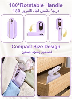 Kawu Portable Steam Irons Travel Steamer Iron, Dry & Wet 2 in 1 Mini Steam Iron for Clothes, 180° Rotatable Portable Iron Steamer for Home, Travel, Dorm, Gifts, School, Office, Home Essential  - Image 4