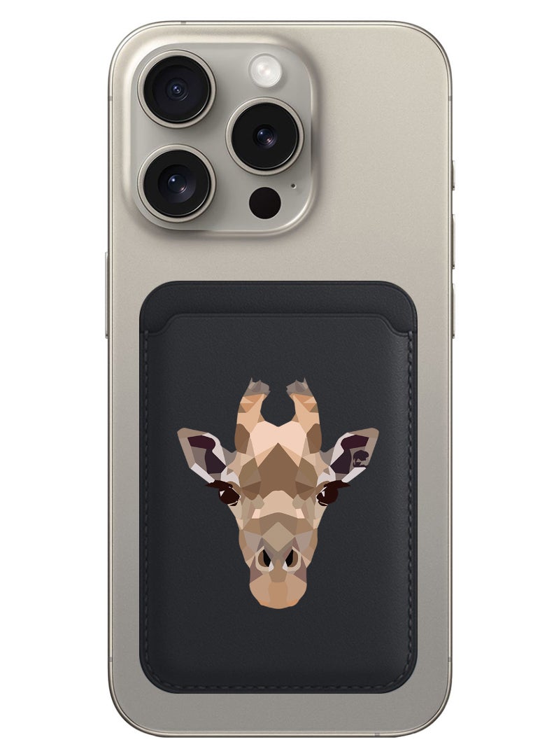 Theodor محفظة مغناطيسية، متوافقة مع محفظة MagSafe، لمحفظة آيفون، لسلسلة آيفون 16/15/14/13/12، غير متوافقة مع آيفون 13/12 ميني، حاملة 3 بطاقات، جلد نباتي، أسود - جيراف-01 - Image 1