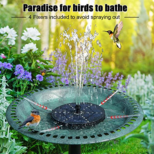 GAIZERL Solar Bird Bath Fountains Upgraded, 4W Solar Powered Water Fountain Pump with 4000 Battery, 7 Nozzles & 4 Fixers, Colorful LED Lights for Garden, Pond, Swimming Pool, Fish Tank, and Outdoor - Image 2