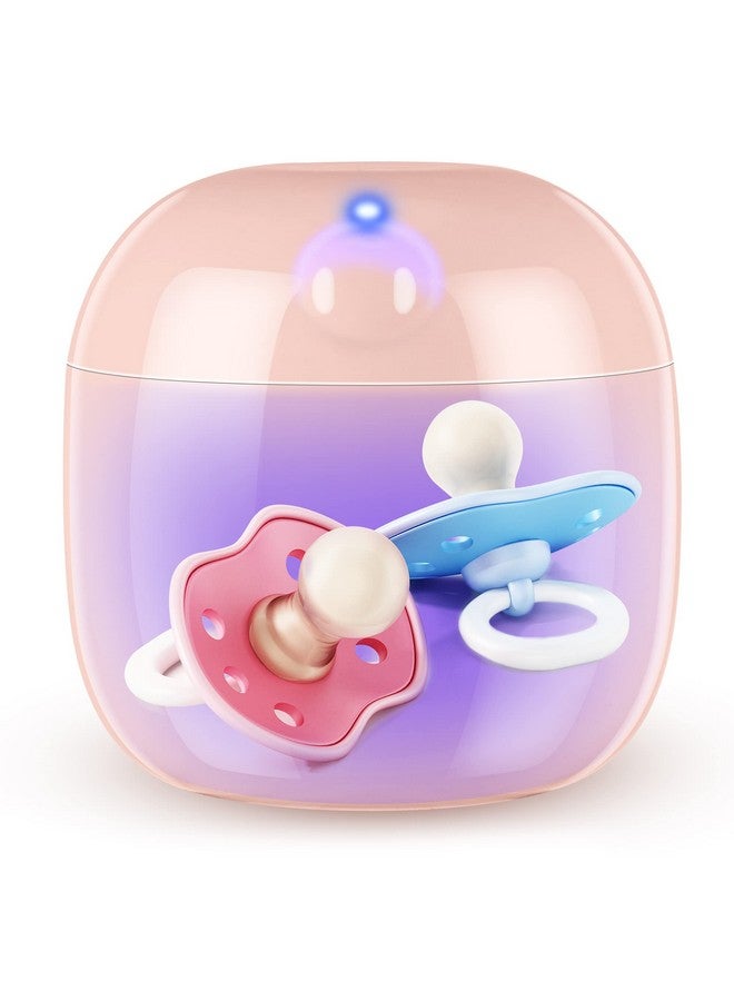 Qualirey Portable Pacifier Disinfection, Mini UV Light Disinfection, 99.99% Disinfection in 3 Mins, USB Rechargeable, Mini UVC Disinfection Box for Baby Pacifier, Bottle Nipples, Teethers (Pink) - Image 1
