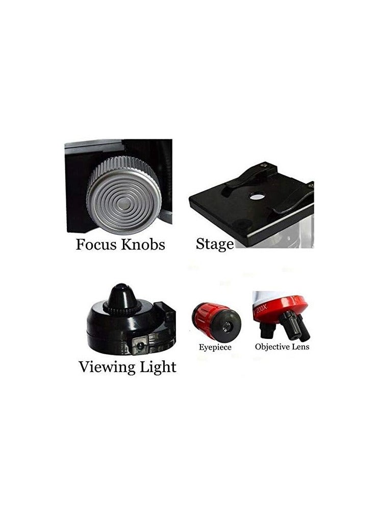 100X to 1200X Scientific Educational Biological Microscope with Support Kit - Image 3