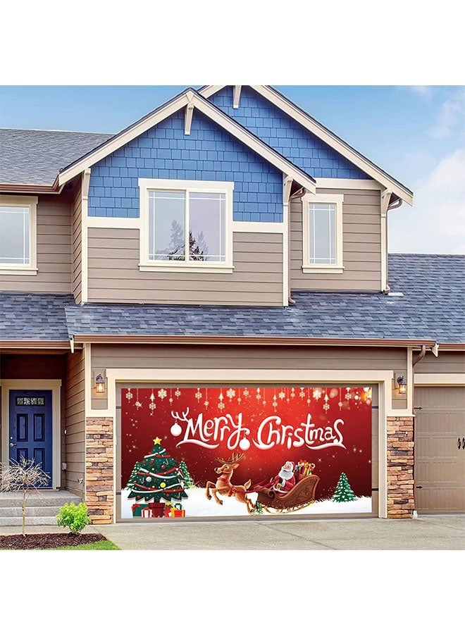 JCB CHIC Large Merry Christmas Banner  Xmas Yard Banners with Santa Claus Snowman and Christmas Tree Merry Outdoor Indoor Christmas Sign Hanging Banner for Christmas Party Decoration Supplies - Image 1