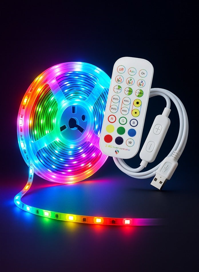 MODI 3M RGB LED Strip Light Color Changing Decorative Lighting for Christmas New Year Tree Decoration Party Home Bedroom TV Background Indoor Festive Decor - Image 2