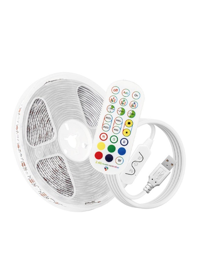MODI - 3M RGBIC Multi Color LED Strip Light, USB Connectivity, Remote Control, 20+ Lighting Modes, Music Sync Modes, Timer Settings, For Gaming Setup, Entertainment, PC, TV, Room Decor - Image 1