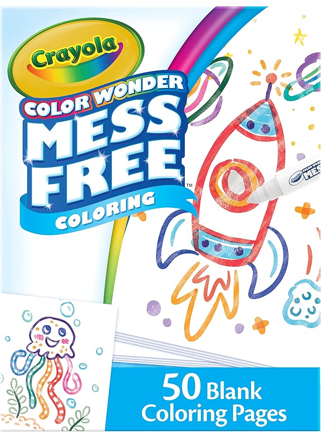 Crayola Color Wonder Mess Free Coloring Blank Coloring Pages 50 Count Printable Page Refill Set - Image 3