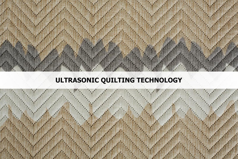 BSB مجموعة لحاف BSB HOME المطرز لجميع الأجواء 3 قطع مع أغطية الوسائد - غطاء سرير خفيف الوزن / لحاف / كويتي - مزدوج، 150 جرام لكل متر مربع | بيج وأبيض - Image 5