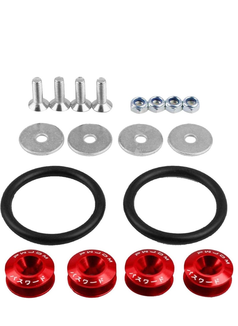 Generic Quick Release Bumper Clips, Universal Aluminum Bumper Quick Release Kit, Quick Release Front Rear Bumper Fasteners Bumper Holders O-Rubber Band for Car Bumper  - Image 2