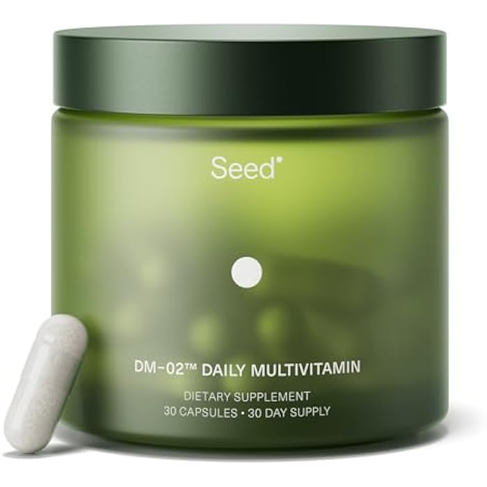 Seed DM-02 Daily Multivitamin - 100% DV Essential Vitamins and Minerals for Women & Men - Helps Fill Daily Nutrient Gaps - Immune, Bone, Hair, Skin & Nails Health - Vegan - 30 Capsules (30-Day Supply) - Image 1